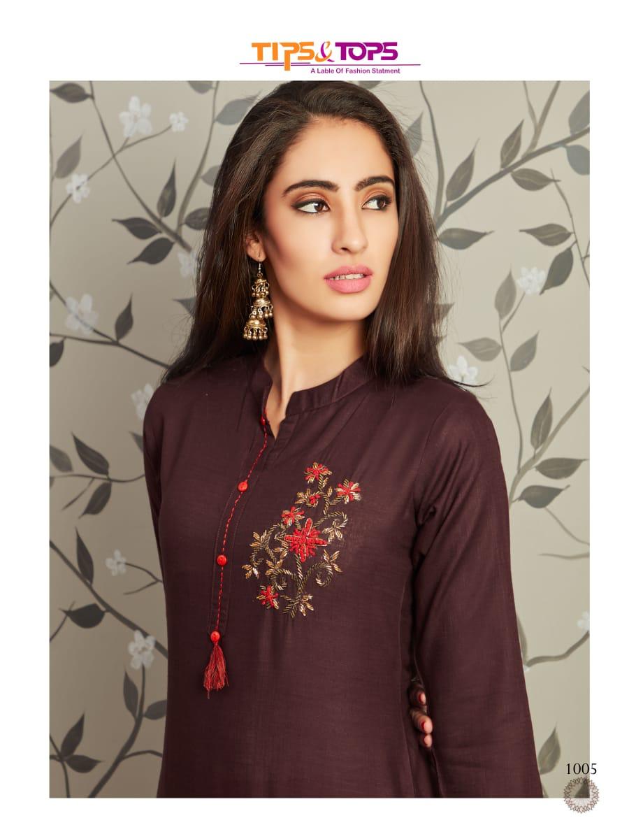 Tips&tops Presents Vastra Heavy Rayon Kurti With Bottom Collection