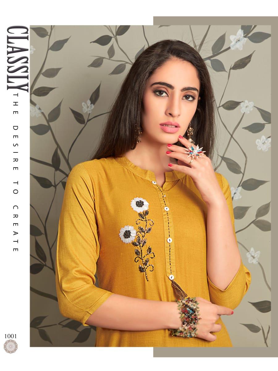 Tips&tops Presents Vastra Heavy Rayon Kurti With Bottom Collection