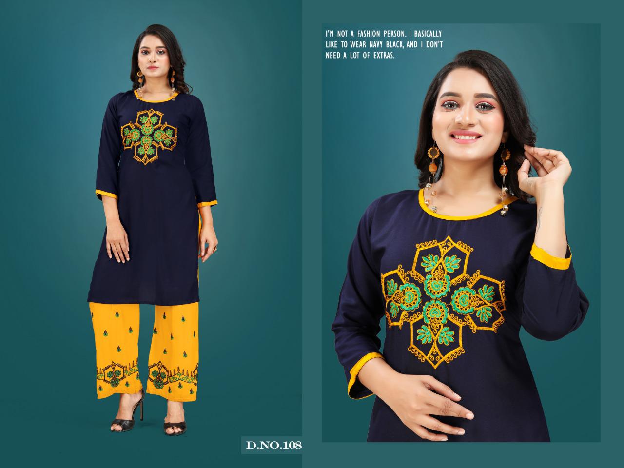 Trendy  Presents Plazo Queen Daily Wear  Kurti With Bottom