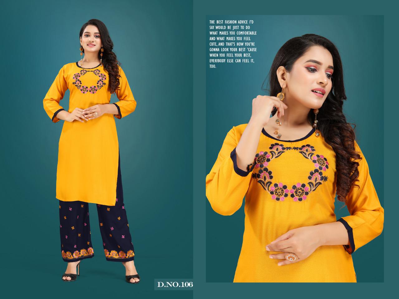 Trendy  Presents Plazo Queen Daily Wear  Kurti With Bottom