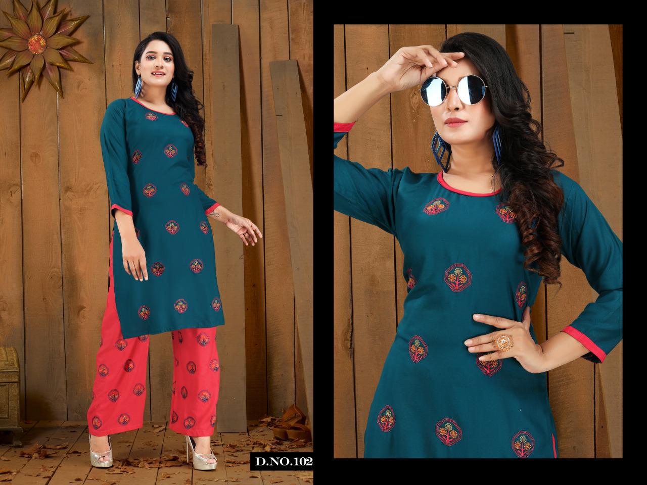 Trendy  Presents Plazo Zone  Daily Wear Kurti With Bottom