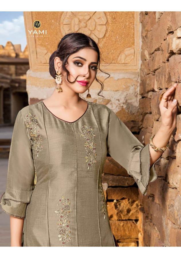 Yami Presents Reshami Heavy Viscose Designer Kurti With Bottom Collection