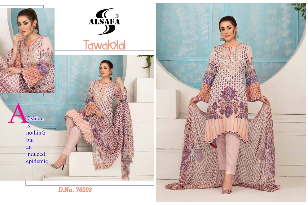 Alsafa  Presents Tawakkal  Karachi Dress Material