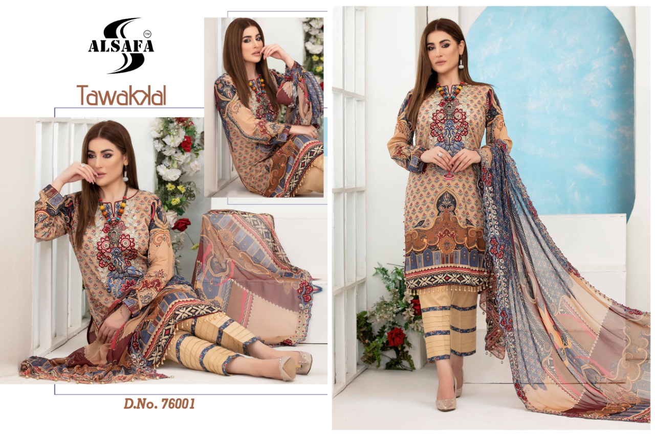 Alsafa  Presents Tawakkal  Karachi Dress Material