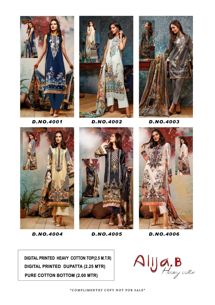 Alija B  Vol 2  Designer Dress Material