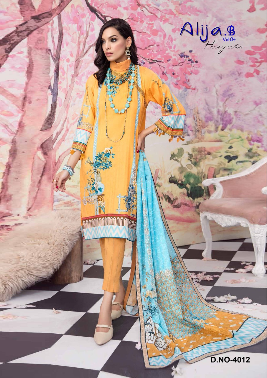 Alija B Vol  4 Karachi Dress Material