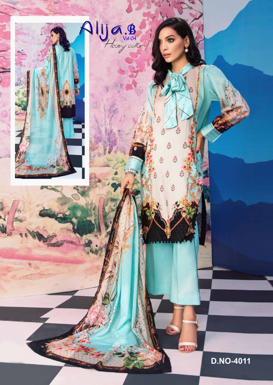 Alija B Vol  4 Karachi Dress Material