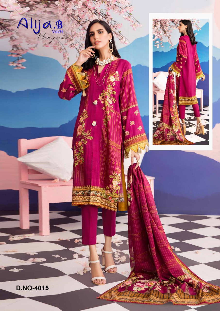 Alija B Vol  4 Karachi Dress Material