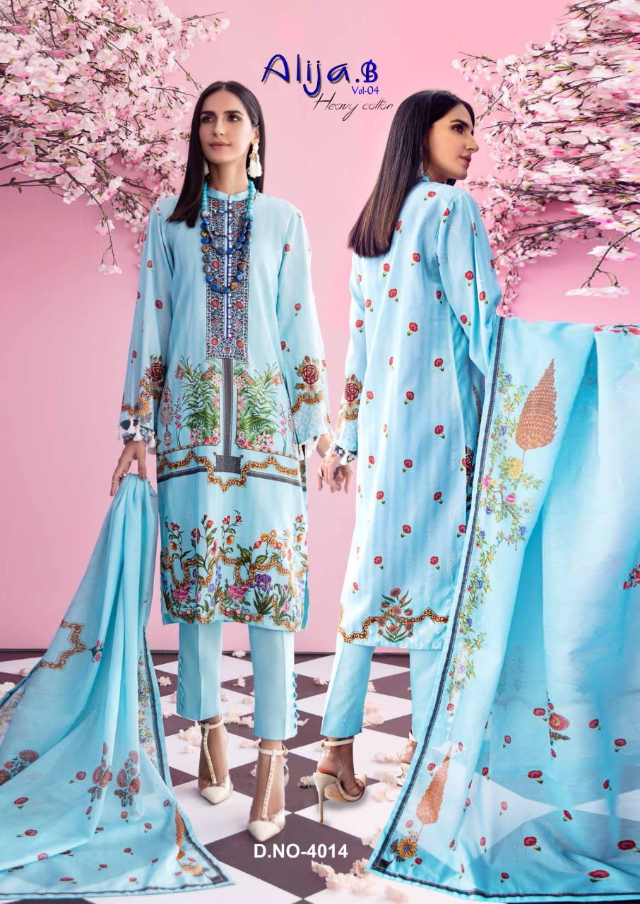 Alija B Vol  4 Karachi Dress Material