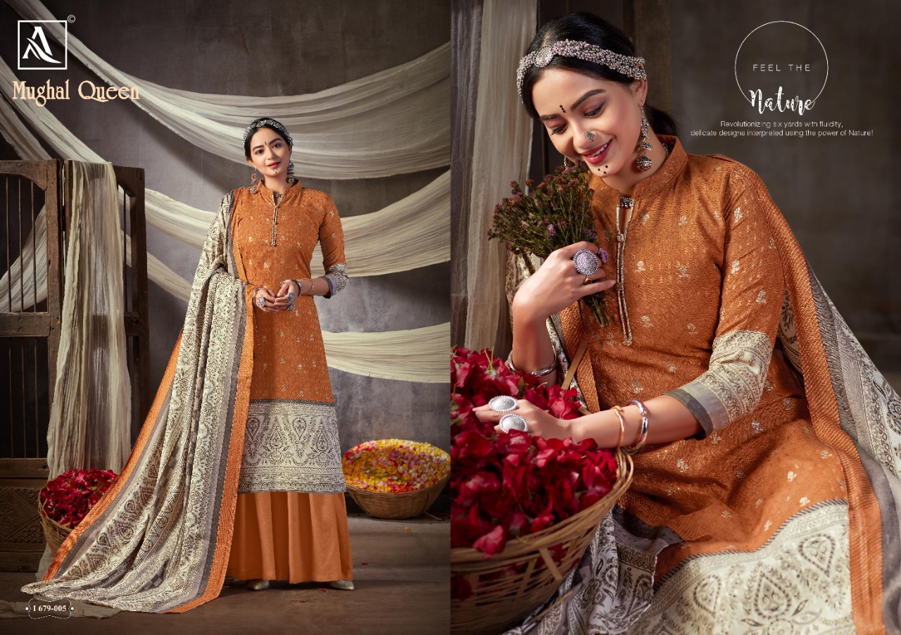 Alok Presents Mughal Queen Designer Dress Material