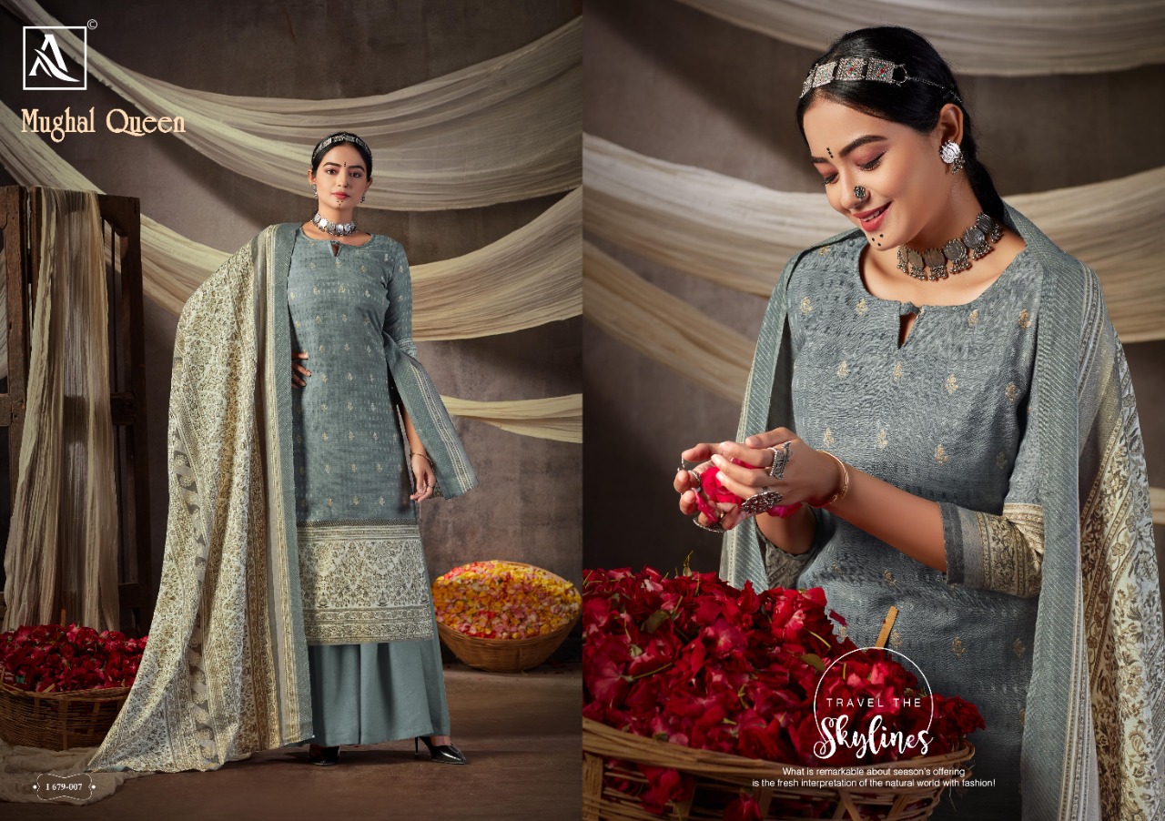 Alok Presents Mughal Queen Designer Dress Material