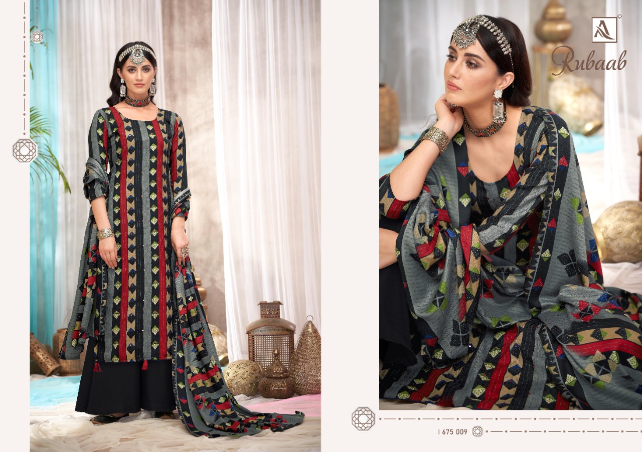 Alok Presents  Rubaab Designer Dress Material