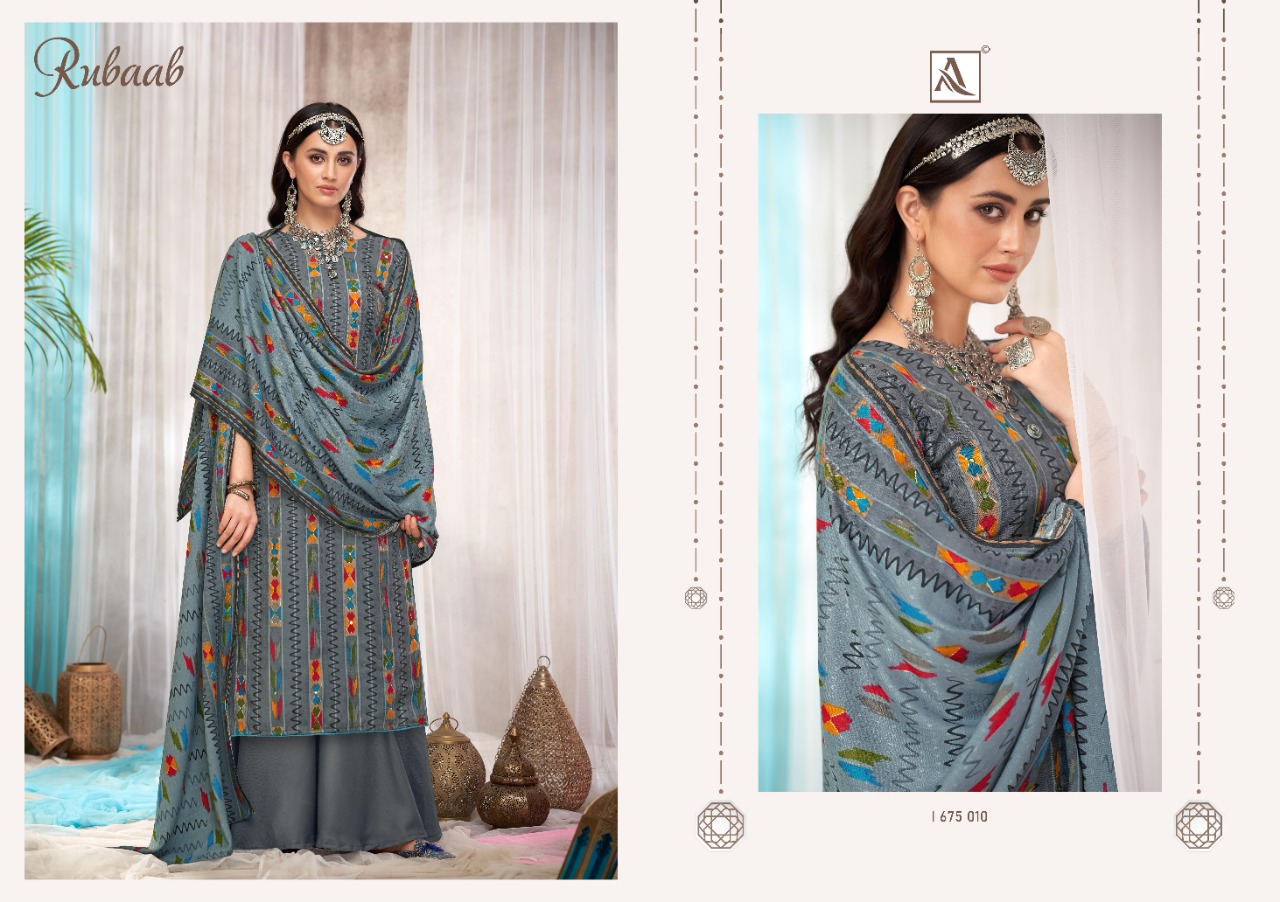Alok Presents  Rubaab Designer Dress Material