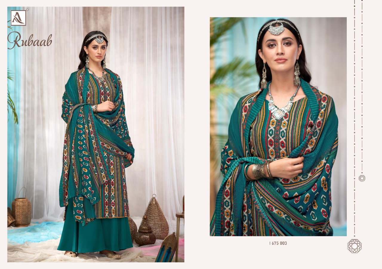 Alok Presents  Rubaab Designer Dress Material