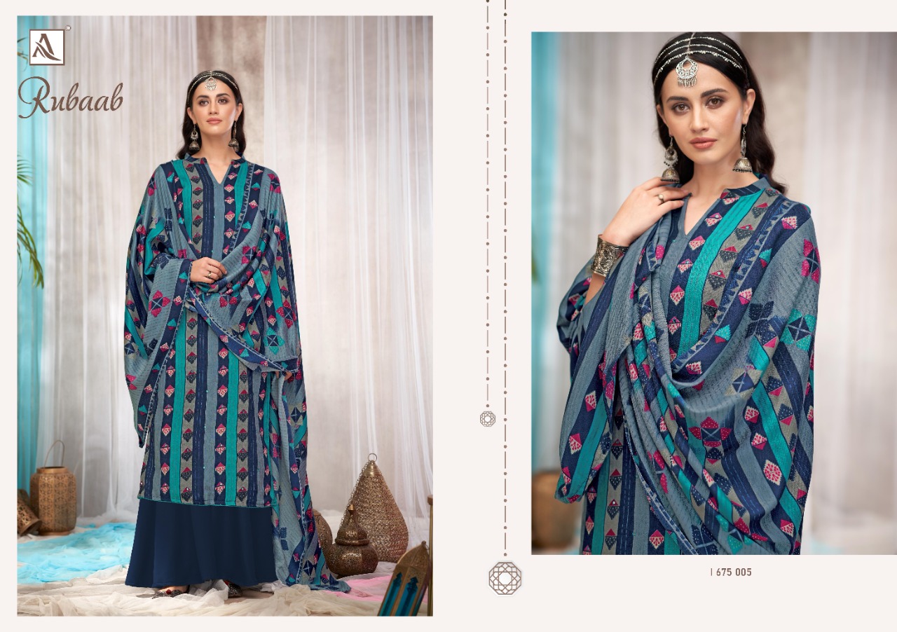 Alok Presents  Rubaab Designer Dress Material
