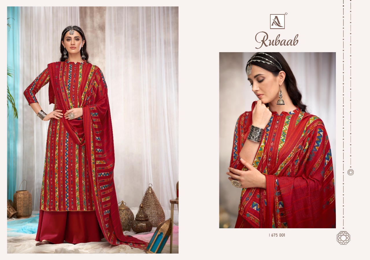 Alok Presents  Rubaab Designer Dress Material