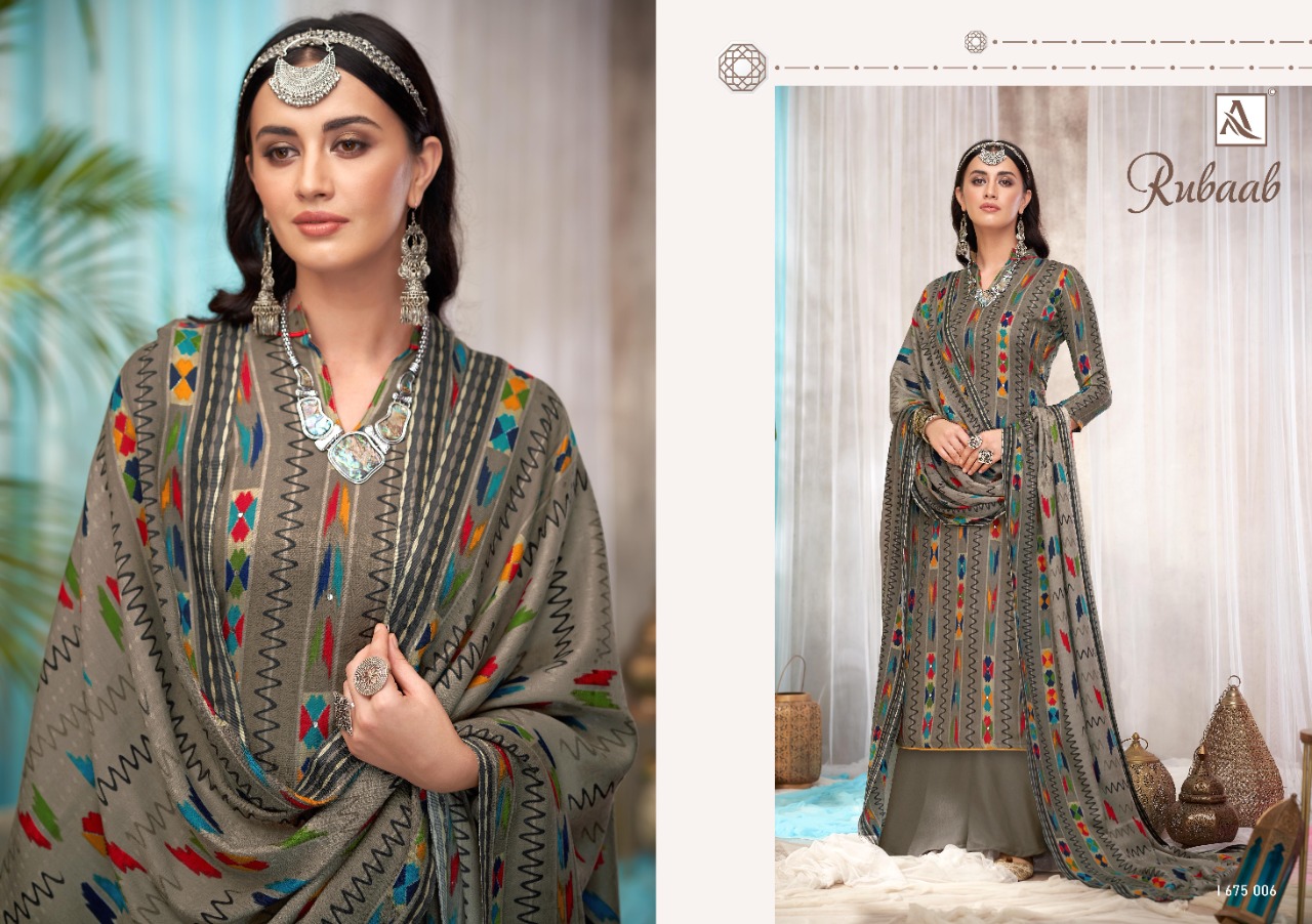 Alok Presents  Rubaab Designer Dress Material