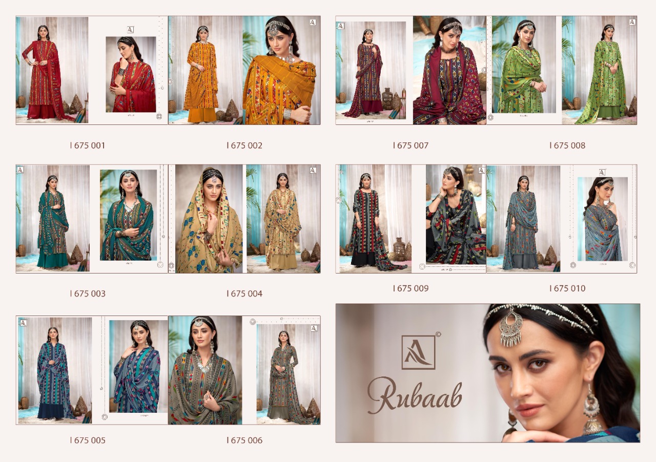 Alok Presents  Rubaab Designer Dress Material