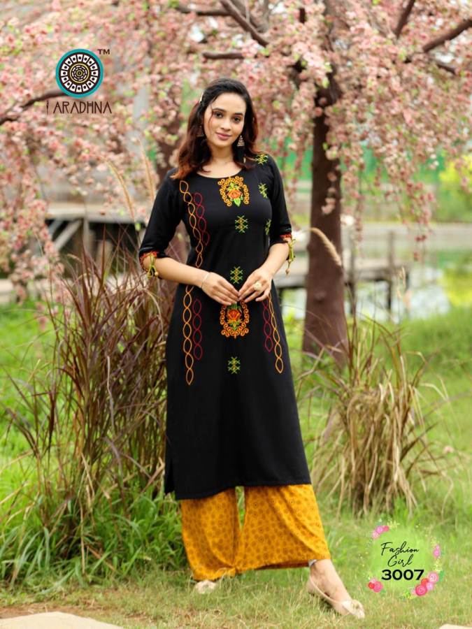 Aradhna Presents Fashion Girl 3 Heavy Rayon Casual Wear Kurti With Bottom