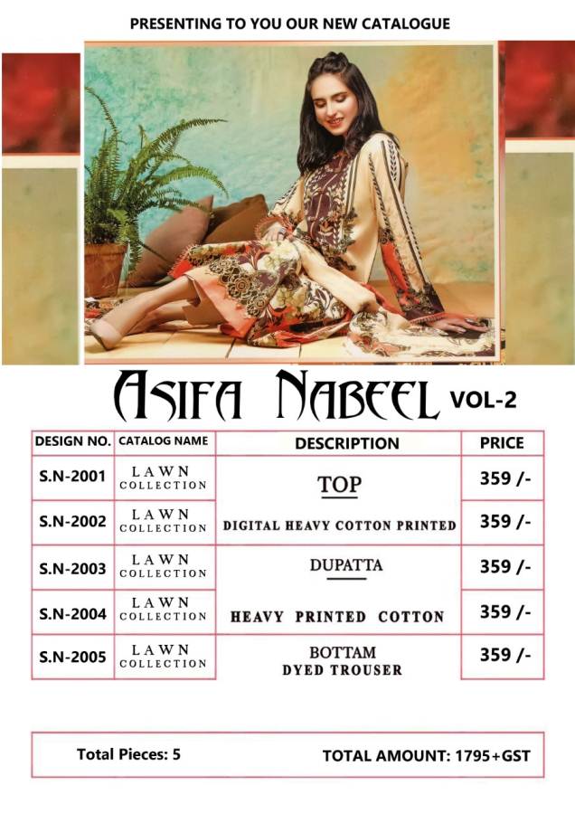 Asifa Nabeel Vol 2  Karachi Dress Material