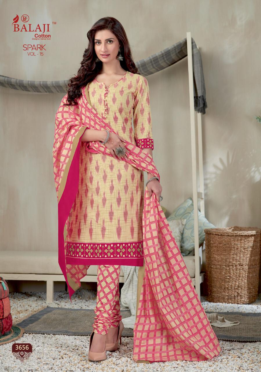 Balaji  Presents Spark Vol 15  Printed Dress Material