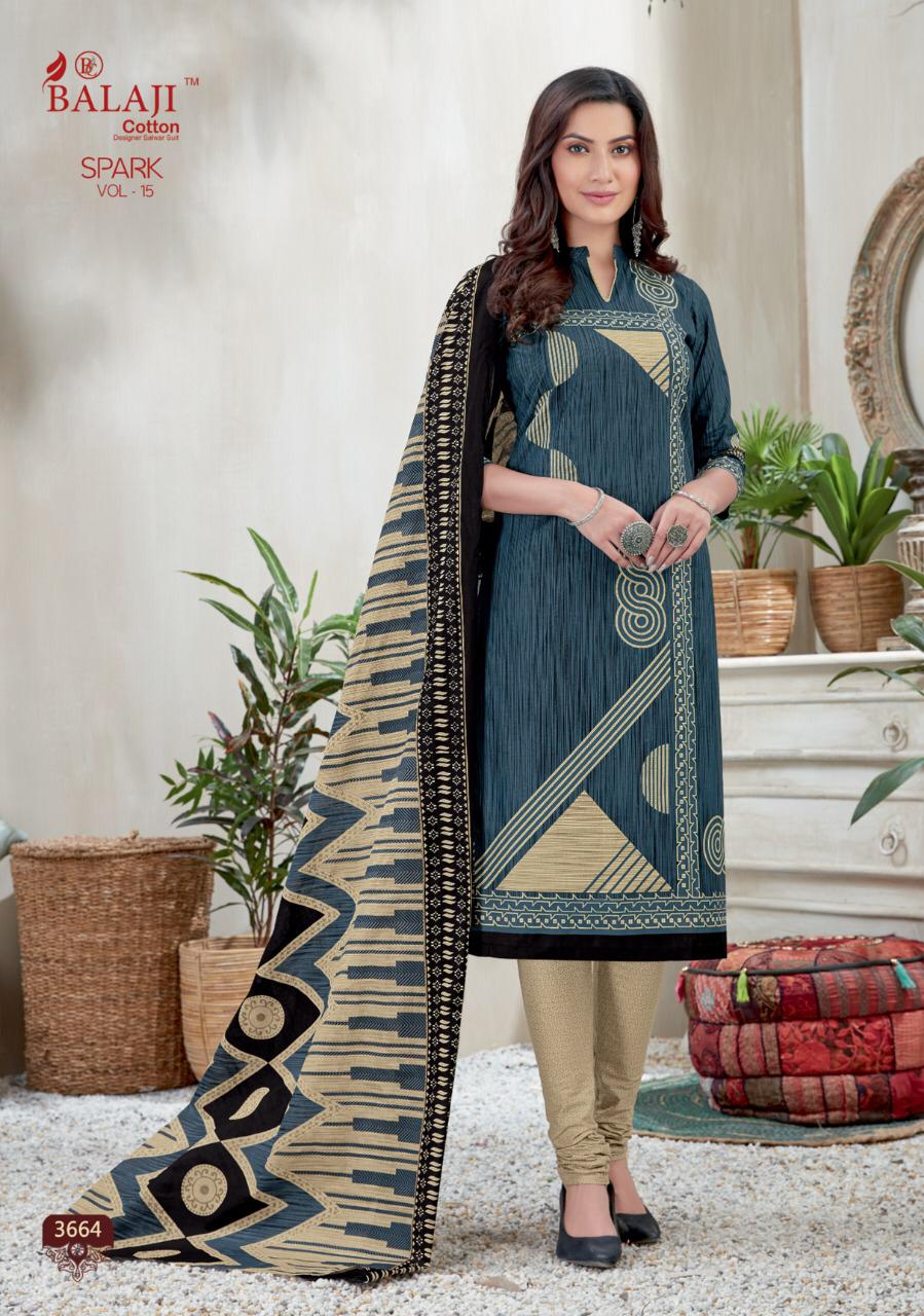Balaji  Presents Spark Vol 15  Printed Dress Material