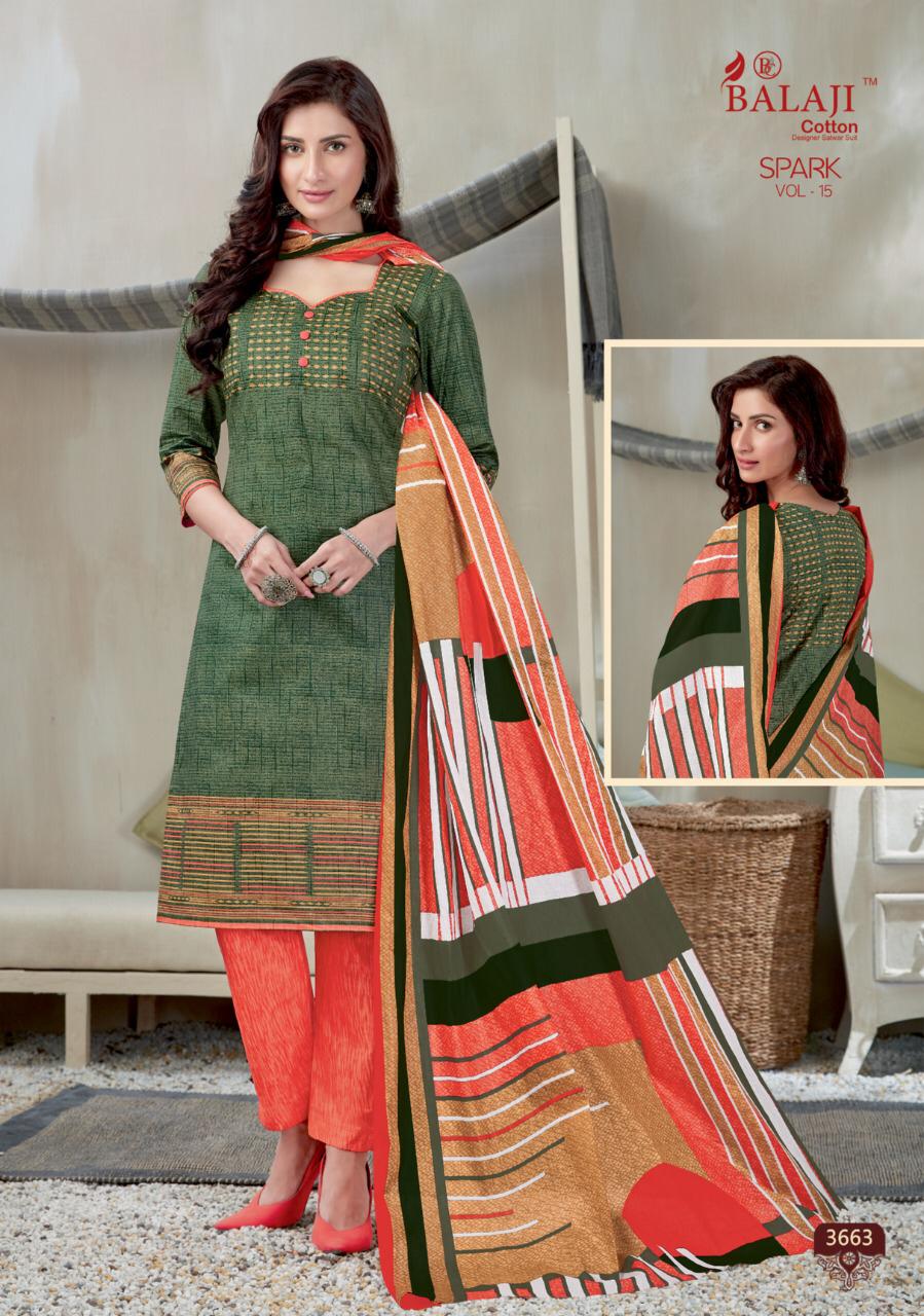 Balaji  Presents Spark Vol 15  Printed Dress Material