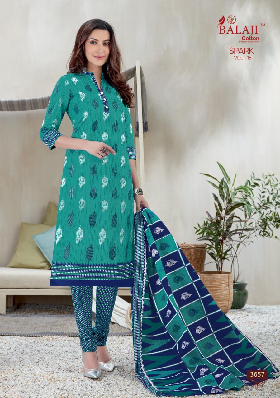 Balaji  Presents Spark Vol 15  Printed Dress Material