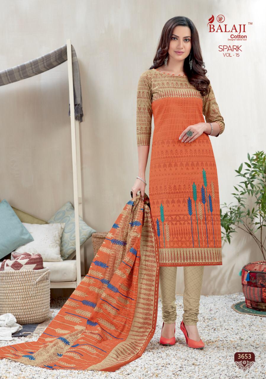 Balaji  Presents Spark Vol 15  Printed Dress Material