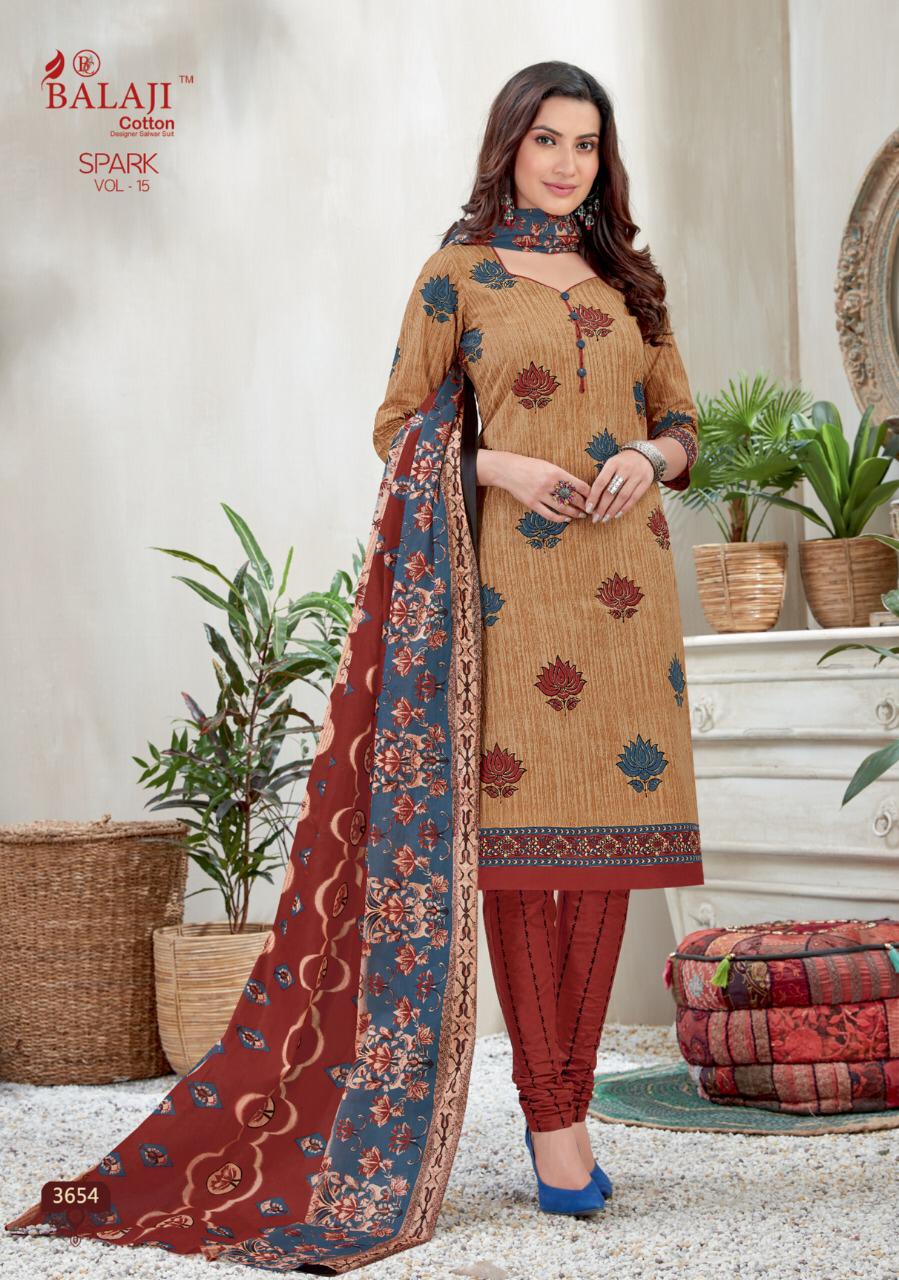 Balaji  Presents Spark Vol 15  Printed Dress Material