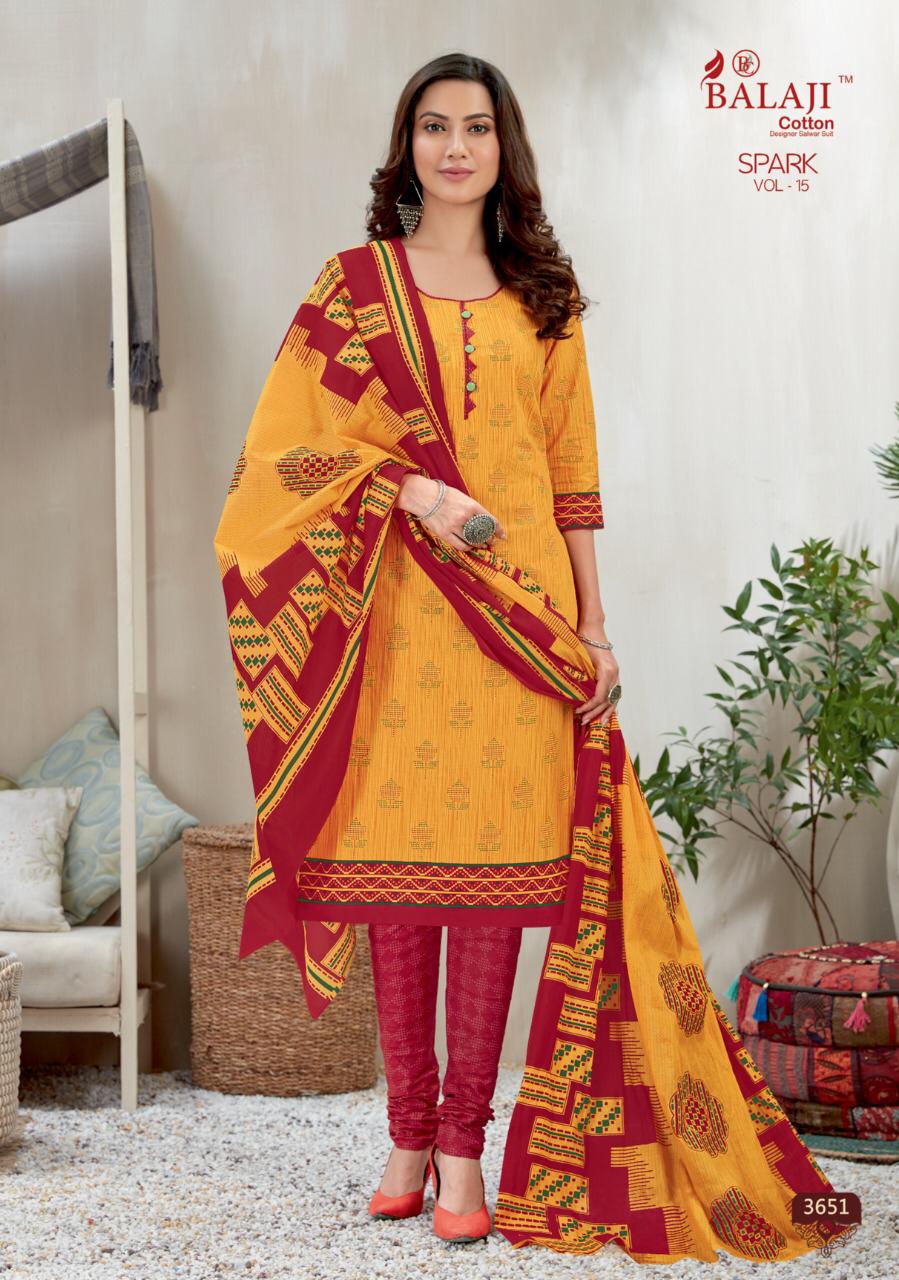 Balaji  Presents Spark Vol 15  Printed Dress Material