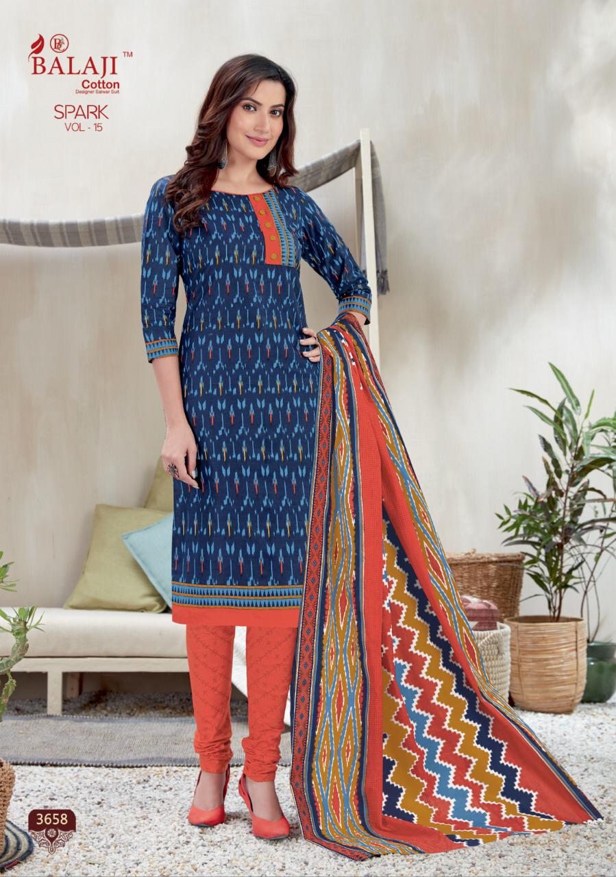 Balaji  Presents Spark Vol 15  Printed Dress Material