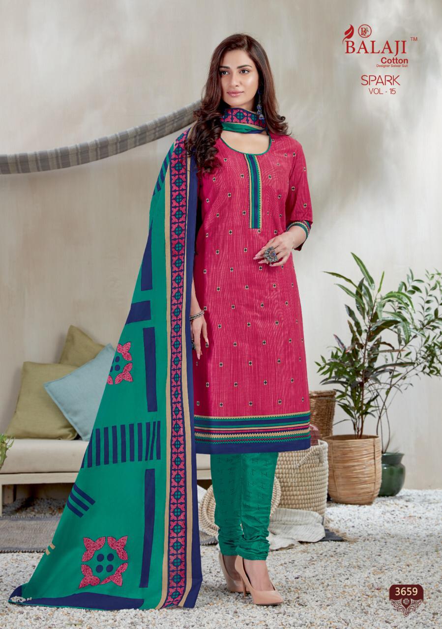 Balaji  Presents Spark Vol 15  Printed Dress Material