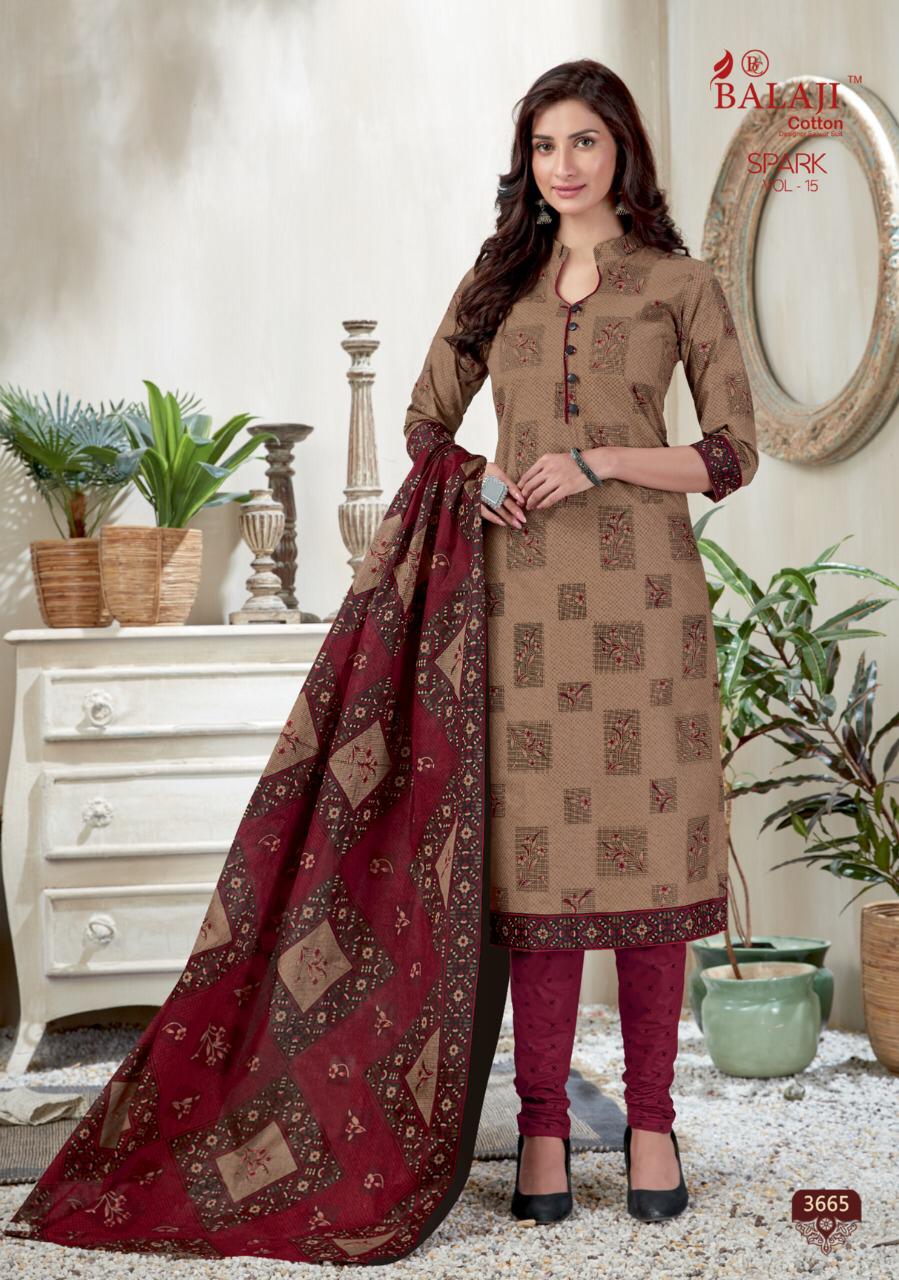 Balaji  Presents Spark Vol 15  Printed Dress Material