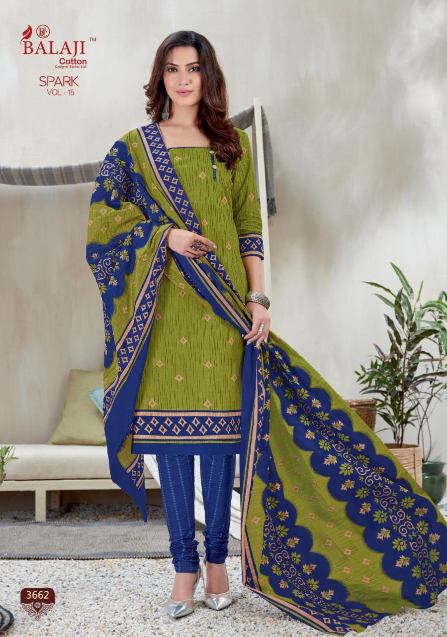 Balaji  Presents Spark Vol 15  Printed Dress Material