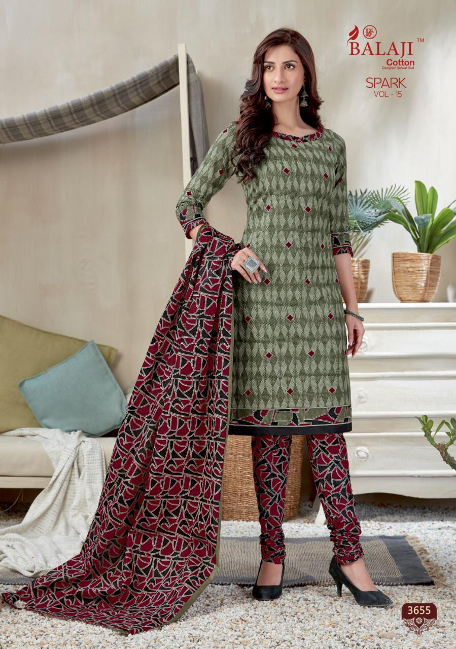 Balaji  Presents Spark Vol 15  Printed Dress Material