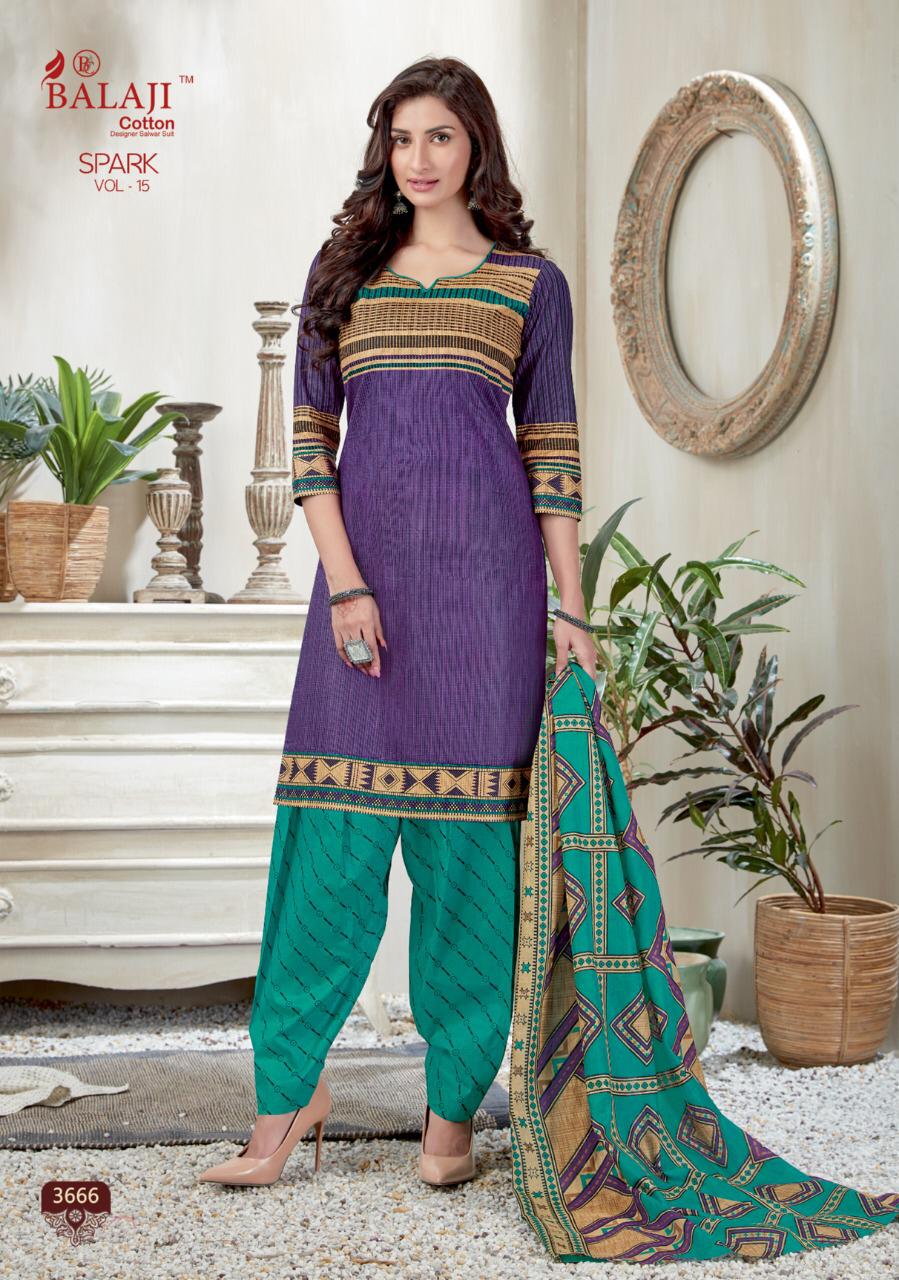 Balaji  Presents Spark Vol 15  Printed Dress Material