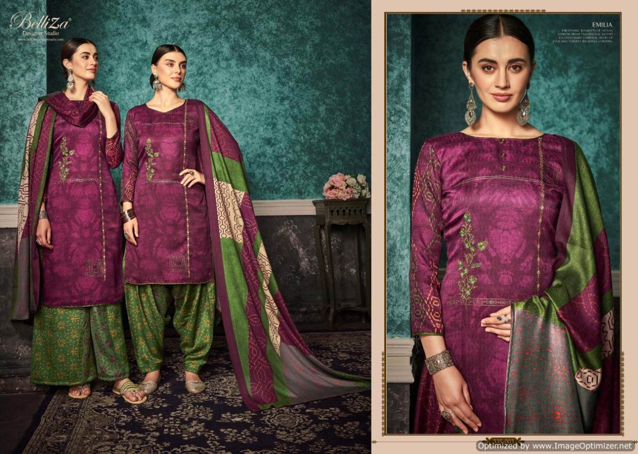Belliza Presents Emilia Pure Pashmina Designer Dress Material