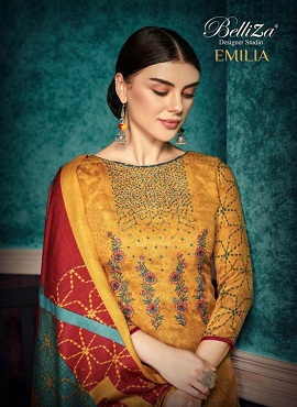Belliza Presents Emilia Pure Pashmina Designer Dress Material