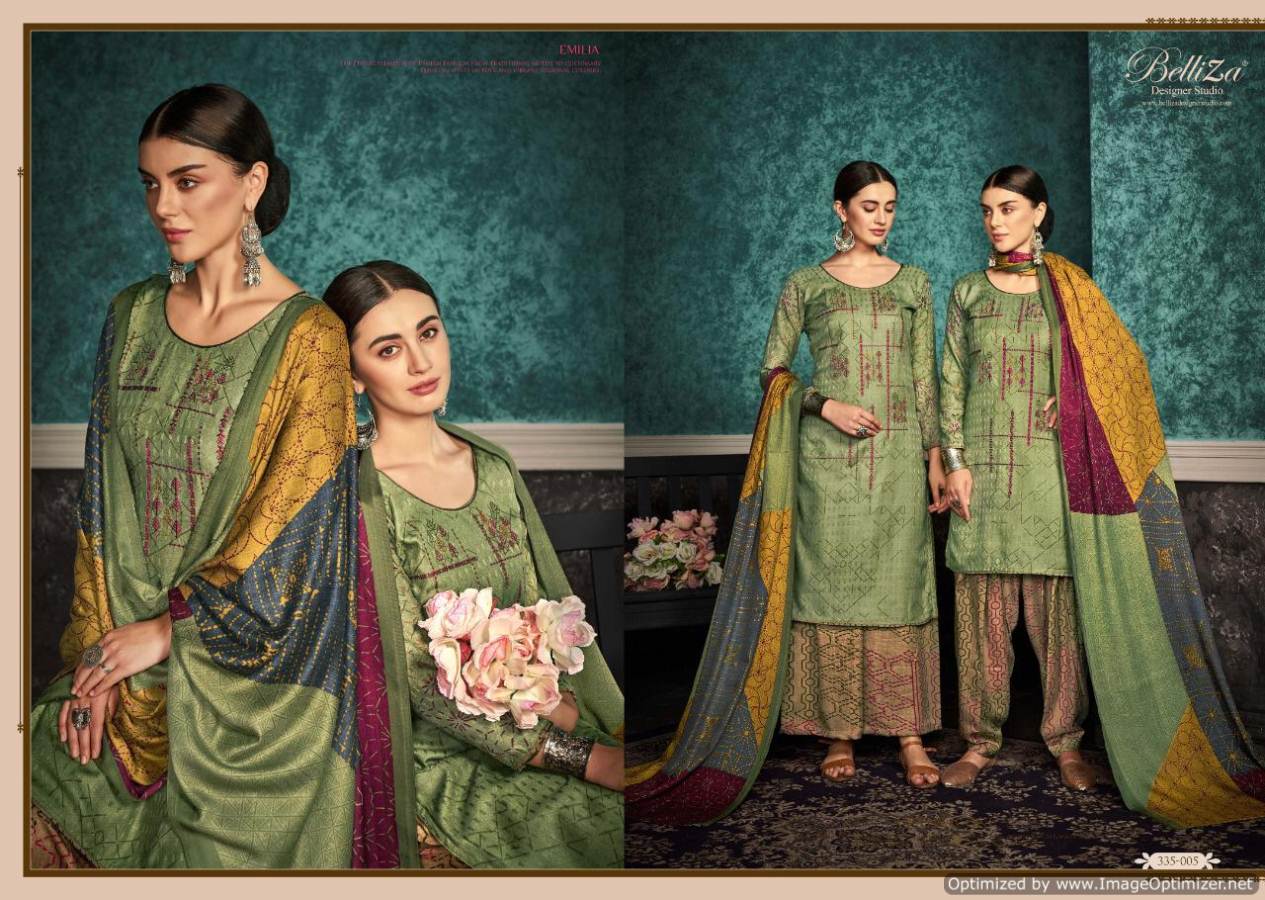 Belliza Presents Emilia Pure Pashmina Designer Dress Material