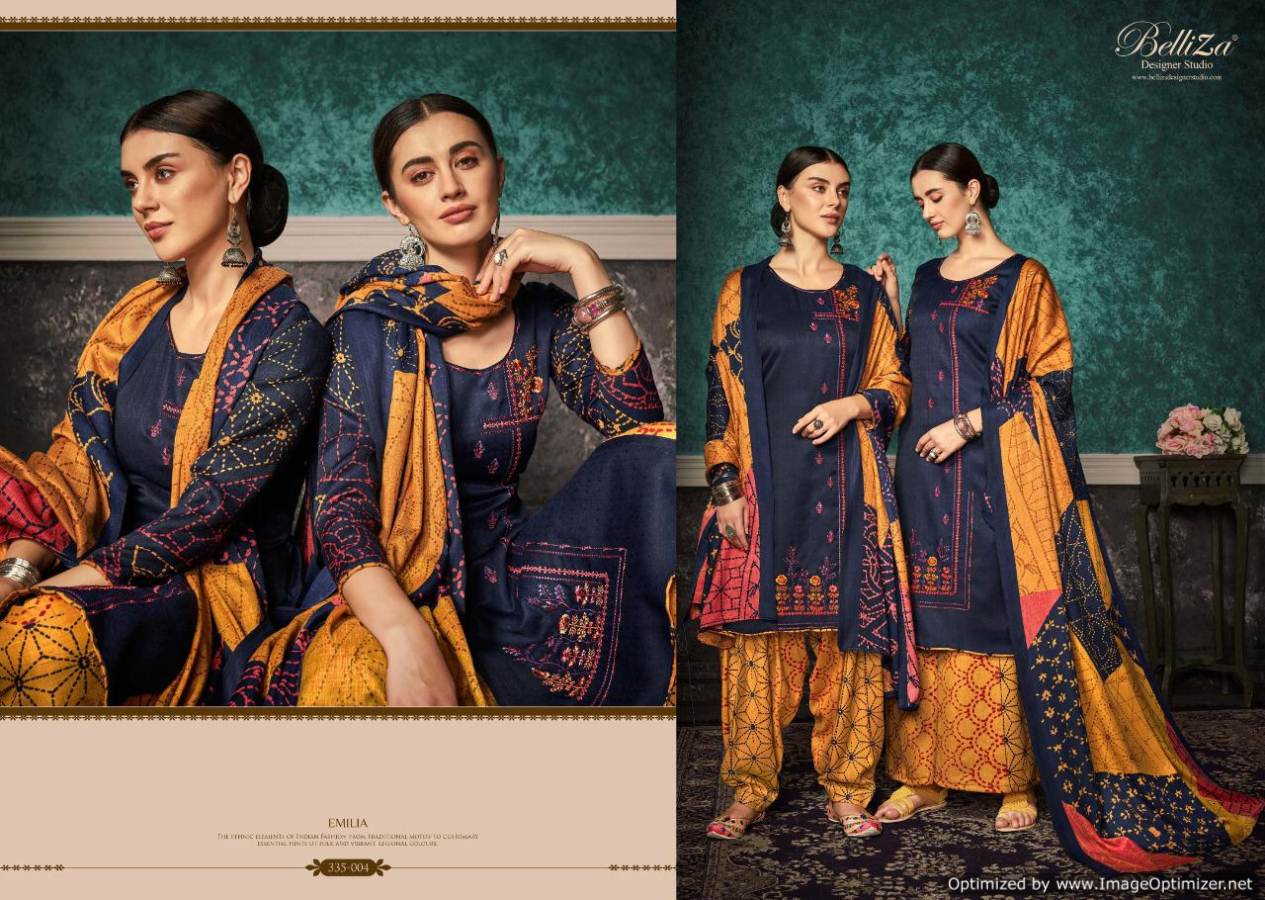 Belliza Presents Emilia Pure Pashmina Designer Dress Material