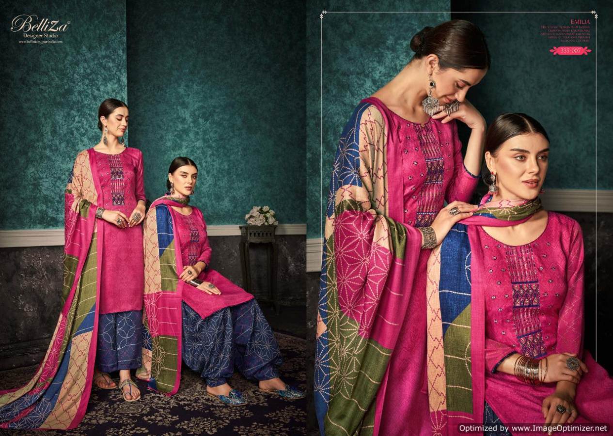 Belliza Presents Emilia Pure Pashmina Designer Dress Material