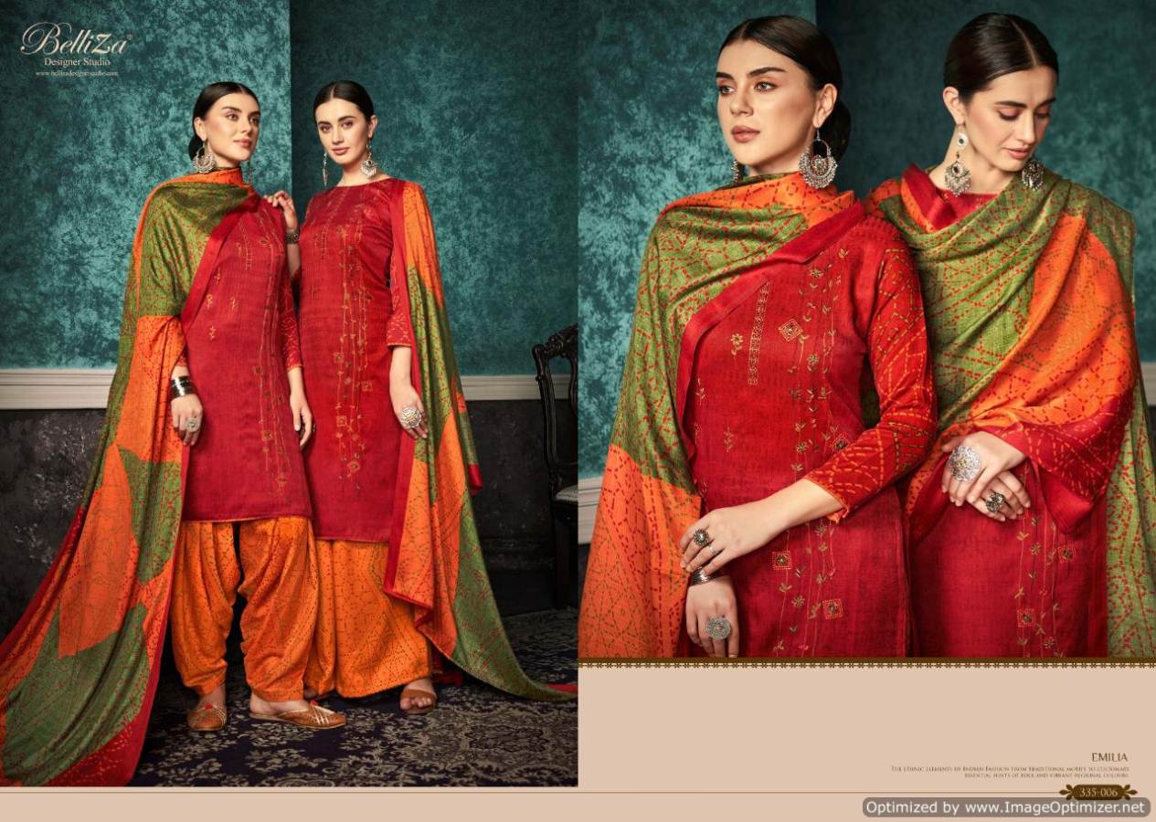 Belliza Presents Emilia Pure Pashmina Designer Dress Material
