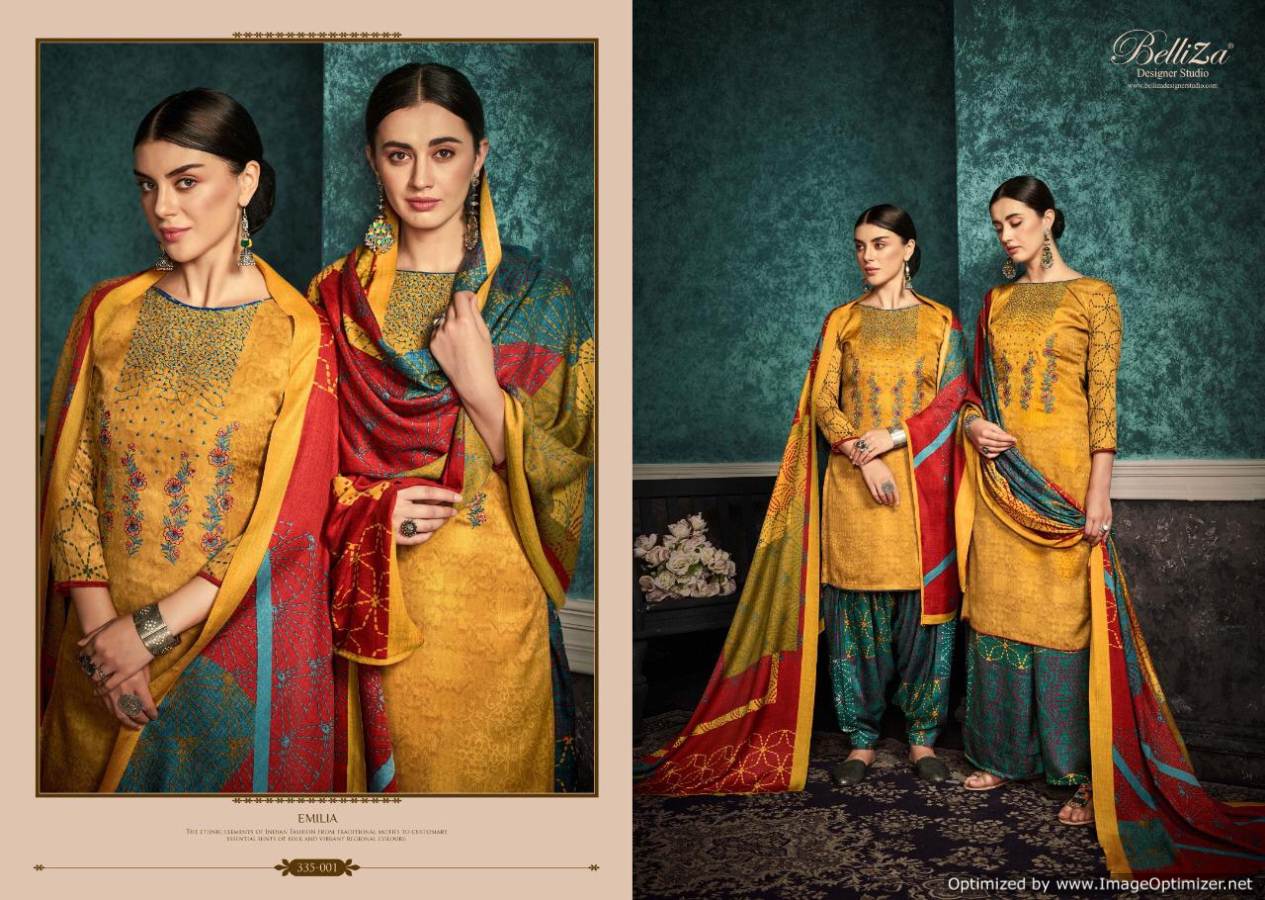 Belliza Presents Emilia Pure Pashmina Designer Dress Material