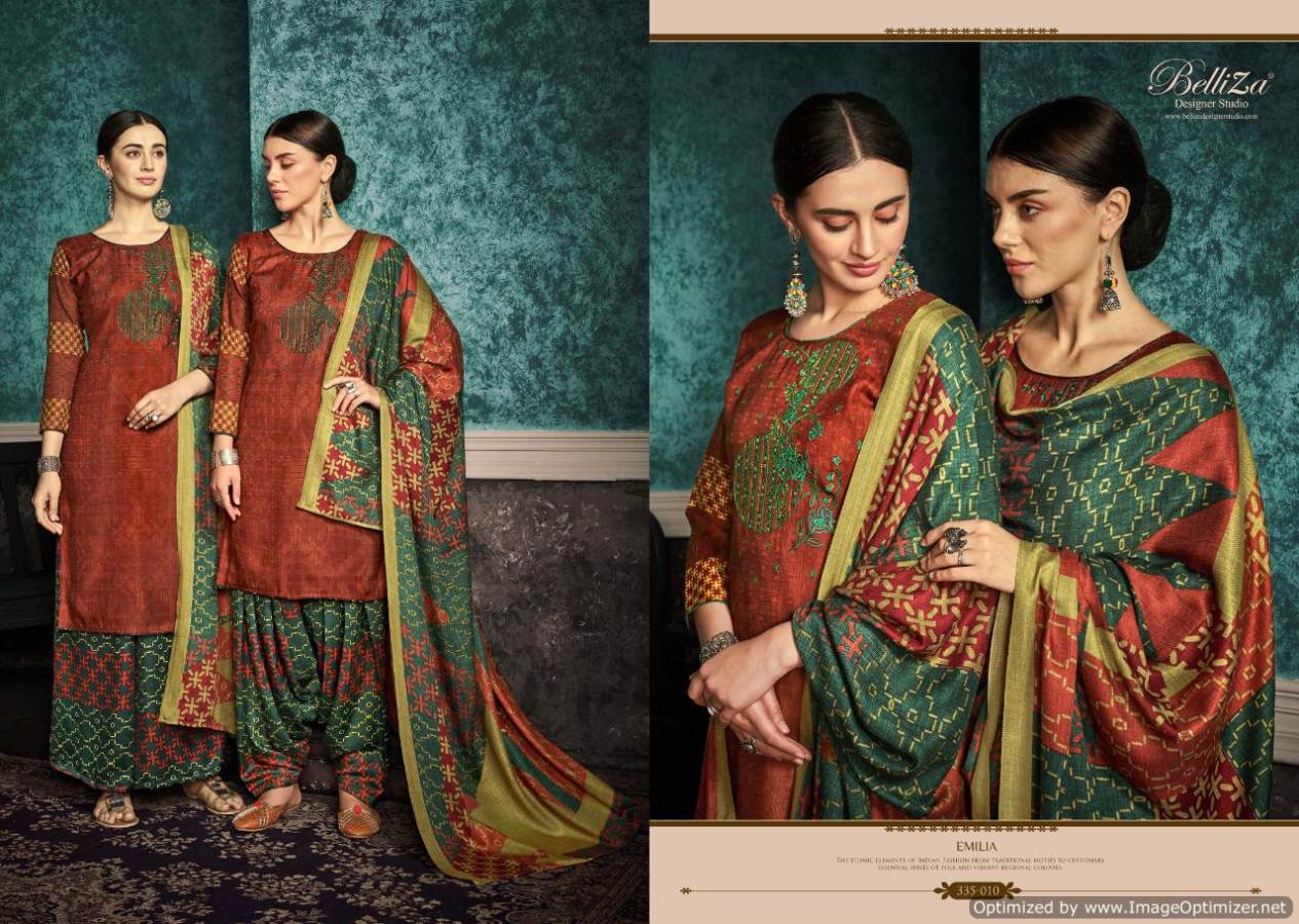 Belliza Presents Emilia Pure Pashmina Designer Dress Material