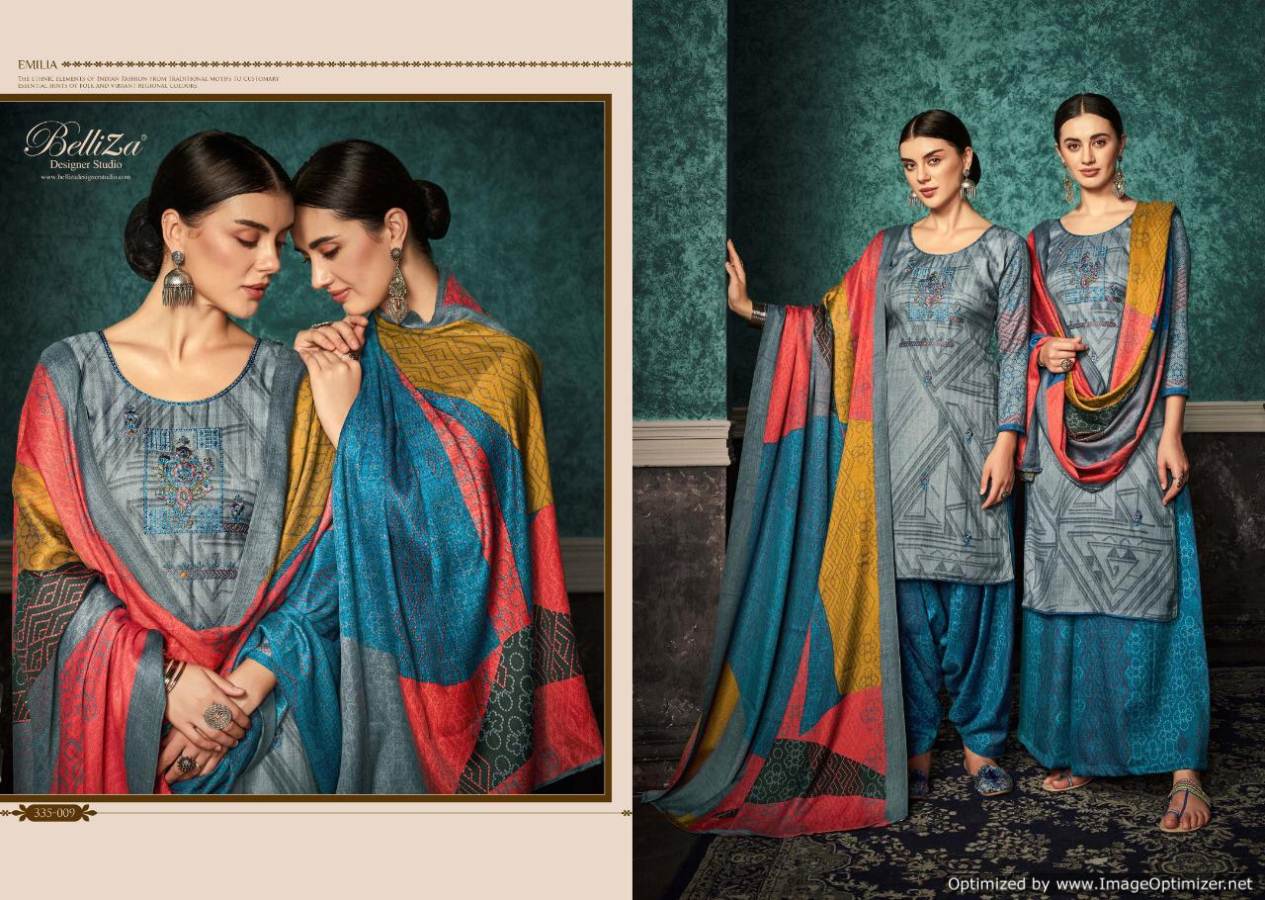 Belliza Presents Emilia Pure Pashmina Designer Dress Material