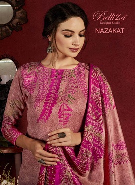 Belliza Presents Nazakat Pure Pashmina Designer Dress Material