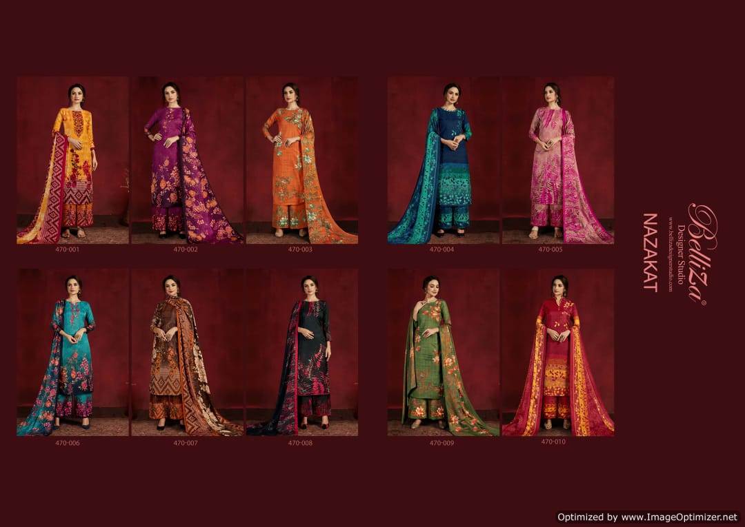 Belliza Presents Nazakat Pure Pashmina Designer Dress Material