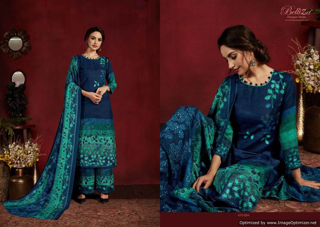 Belliza Presents Nazakat Pure Pashmina Designer Dress Material
