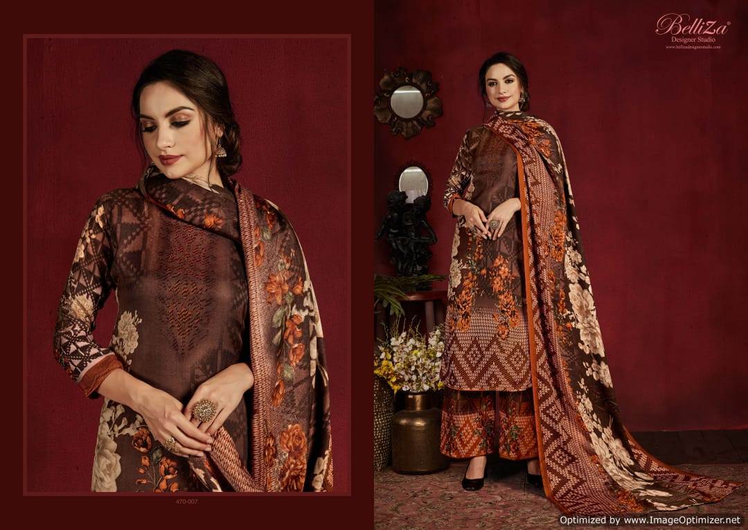 Belliza Presents Nazakat Pure Pashmina Designer Dress Material